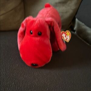 Ty Vibrant Red Plush Dog Toy